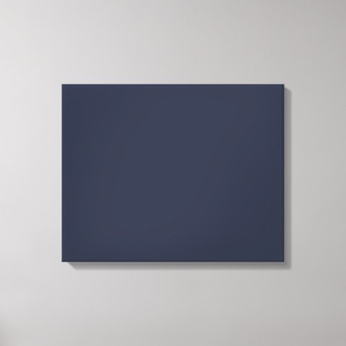 Deep Navy Dark Blue Solid Trend Color Background Canvas Print