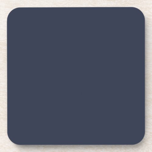 Deep Navy Dark Blue Solid Trend Color Background Drink Coaster
