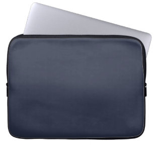 Deep Navy Dark Blue Solid Trend Color Background Laptop Sleeve