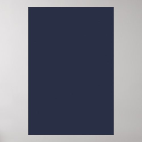 Deep Navy Dark Blue Solid Trend Color Background Poster