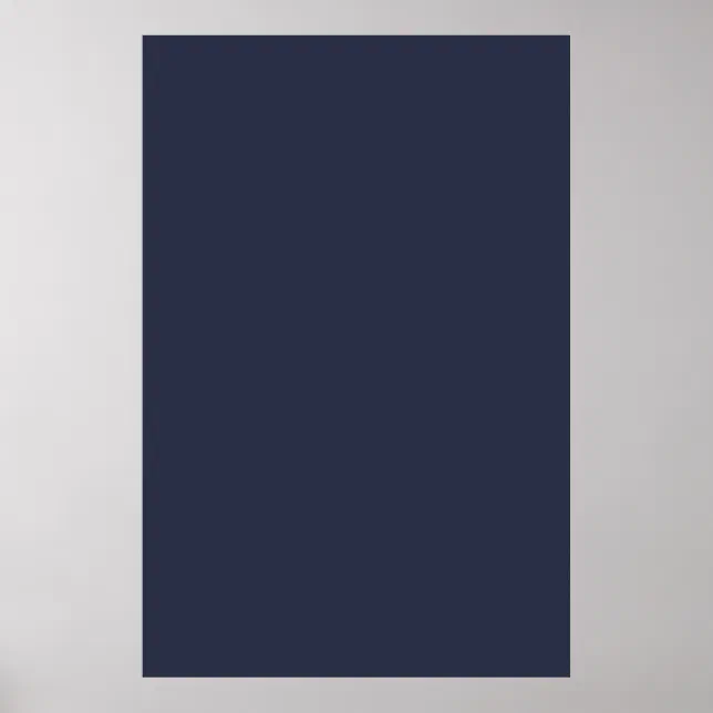 Deep Ink Navy Color Deep Navy Dark Blue Solid Trend Color Background Poster | Zazzle