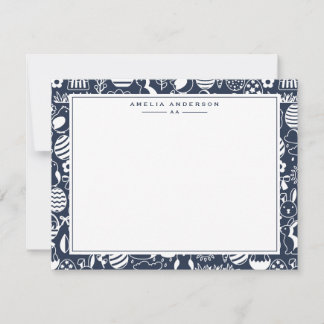 Deep Navy Easter Egg Frame Note Card