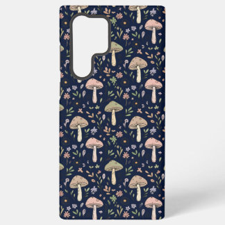 Deep Navy Fungi Seamless Pattern Moody Samsung Galaxy S22 Ultra Case