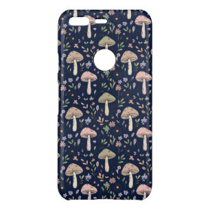Deep Navy Fungi Seamless Pattern Uncommon Google Pixel Case