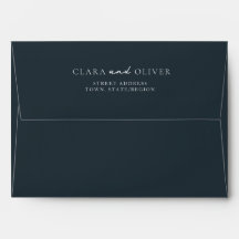 Deep Navy Ivory Nautical Wedding Return Address