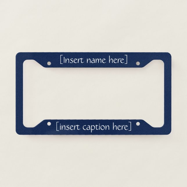 Deep Navy License Plate Frame (Front)