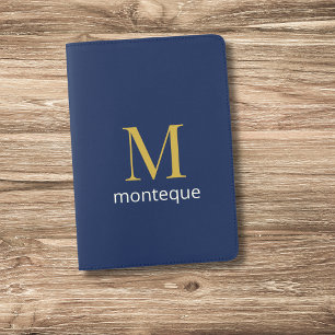 Deep Navy Luxury Custom Monogram Gift For Her Passport Holder