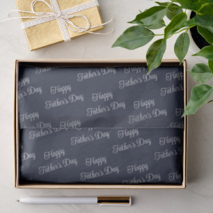 Deep Navy & Metallic Script 'Happy Father's Day' Tissue Paper