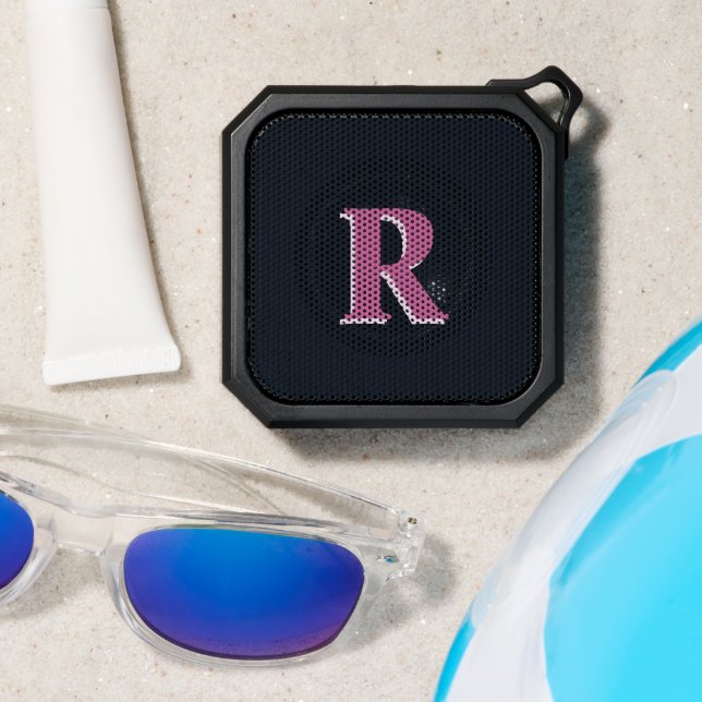 Deep navy pink monogrammed bluetooth speaker (Insitu(Beach))