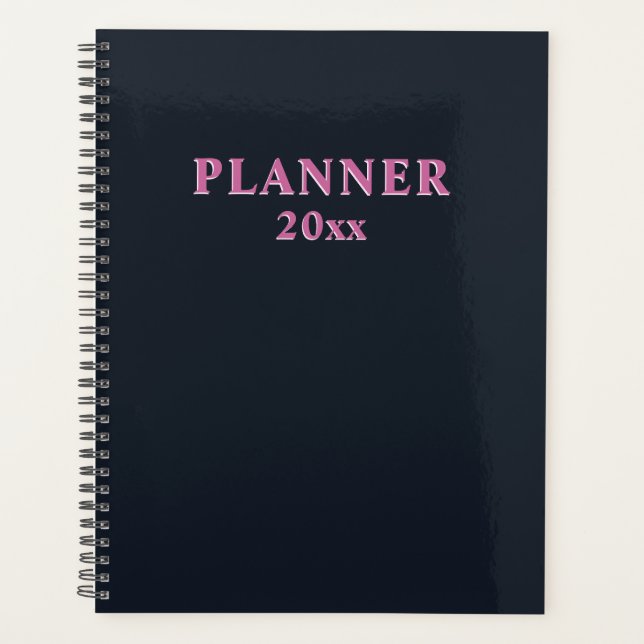 Deep navy pink  planner (Front)