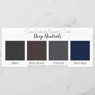 Deep Neutrals Color Palette Swatch Card