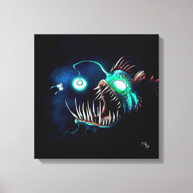 Deep Ocean Angler Fish Canvas Print (Front)
