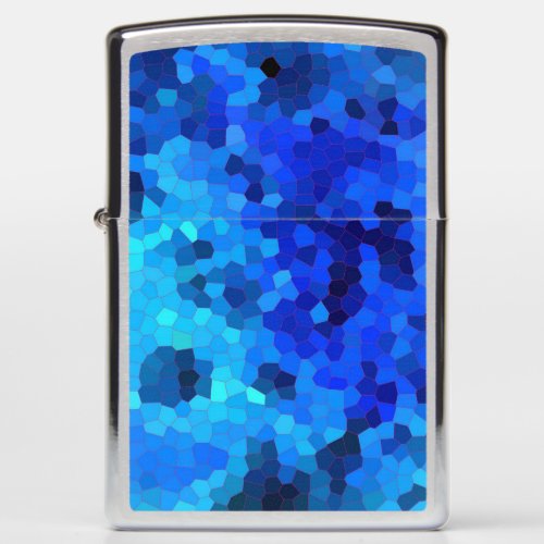 Deep Ocean Blue Mosaic Pattern Zippo Lighter