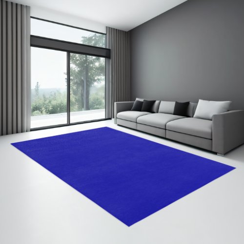 Deep Ocean Blue Solid Color  Trendy Color Rug