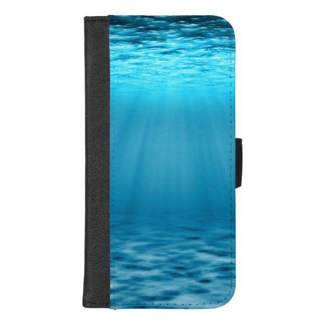 Deep Ocean Light Marine Travel iPhone Wallet Case (Front)