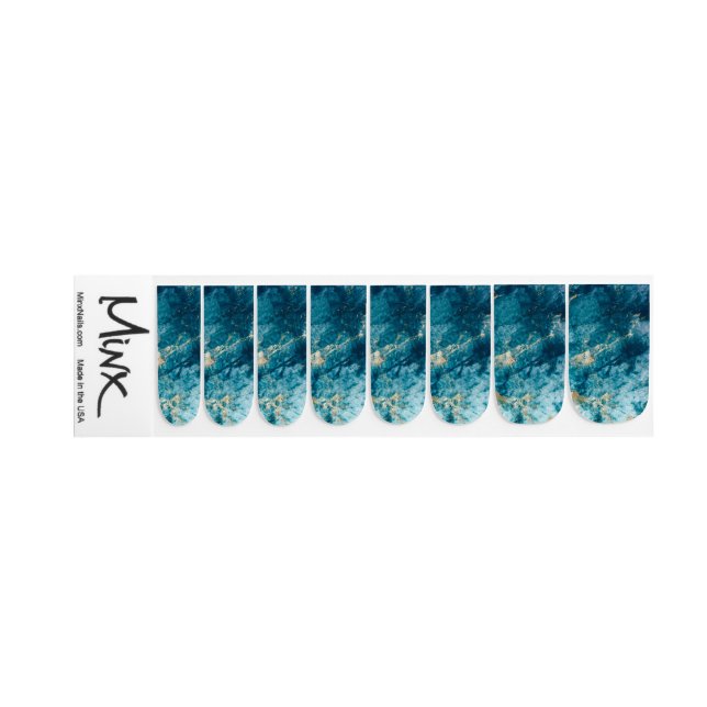 Deep Ocean Marble Nail Decals (Left Hand)