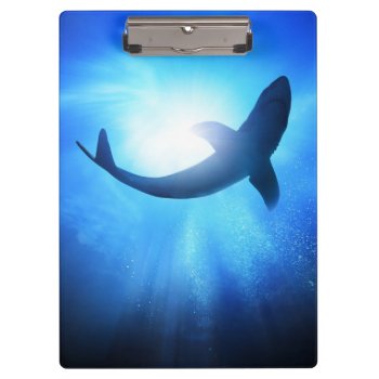 Deep Ocean Shark Silhouette Clipboard by wildlifecollection at Zazzle