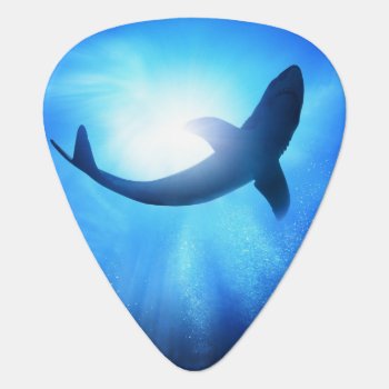 Deep Ocean Shark Silhouette Guitar Pick by wildlifecollection at Zazzle
