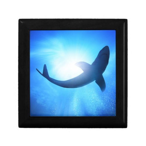 Deep Ocean Shark Silhouette Jewelry Box