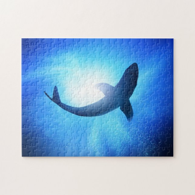 Deep Ocean Shark Silhouette Jigsaw Puzzle (Horizontal)