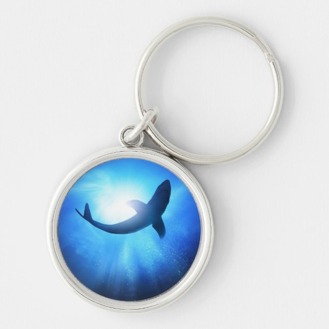 Deep Ocean Shark Silhouette Keychain (Front)