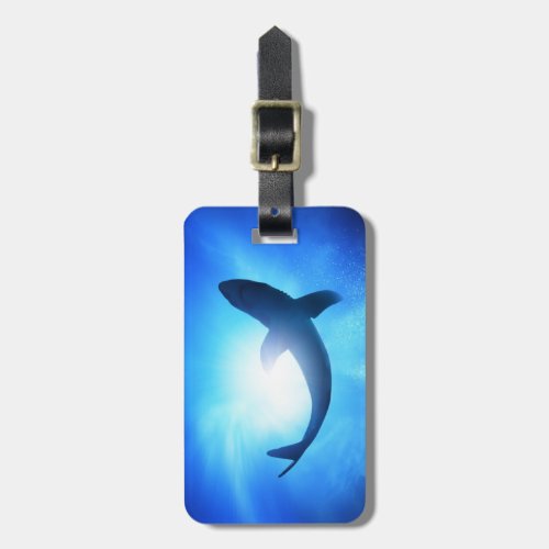 Deep Ocean Shark Silhouette Luggage Tag