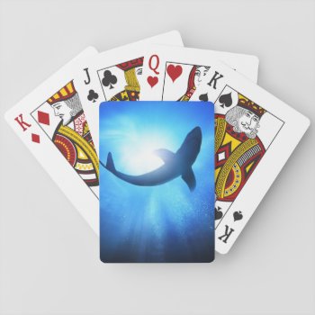 Deep Ocean Shark Silhouette Playing Cards by wildlifecollection at Zazzle