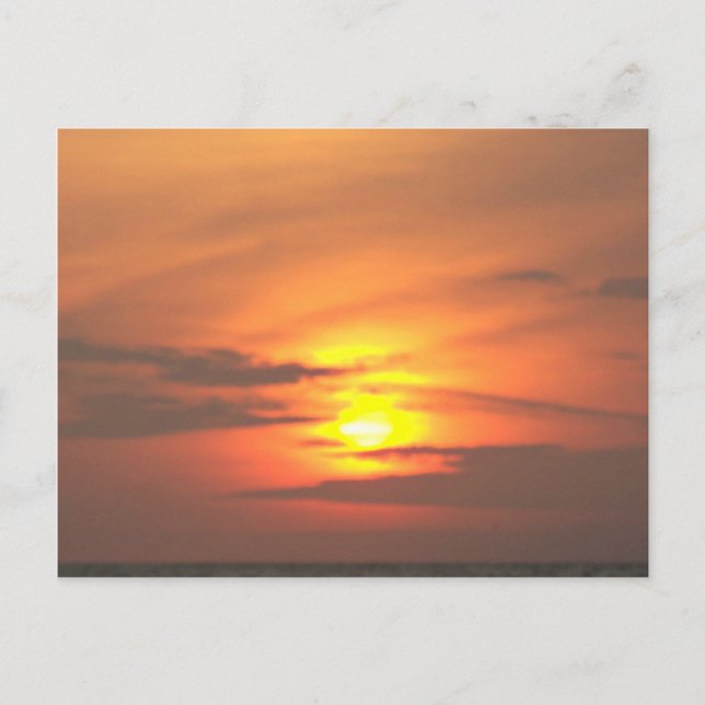 Deep Ocean Sunset Evening Glow Postcard (Front)