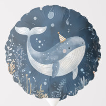 Deep Ocean Whale Birthday Party Balloon