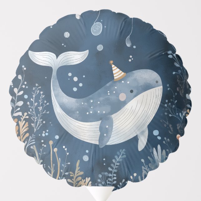 Deep Ocean Whale Birthday Party Balloon (Front)