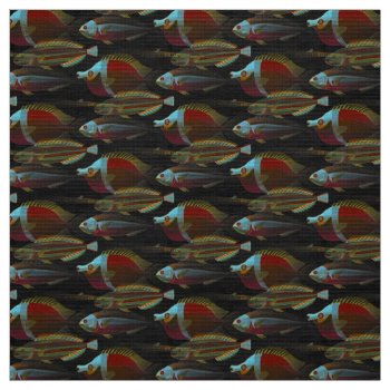 Deep Ocean Wonderful Fish Textiles Fabric by OldArtReborn at Zazzle