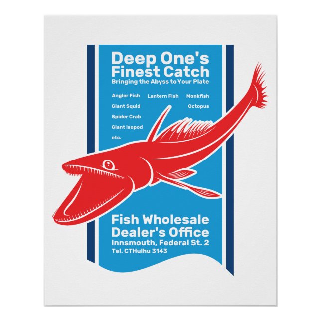 Deep One’s Finest Catch Innsmouth Fish Wholesaler Poster (Front)