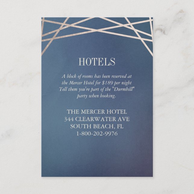 Deep Opaline Wedding Invitation Hotel Extra Card (Front)