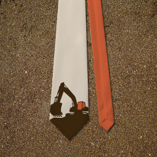 Deep Orange & Brown - Excavator Neck Tie