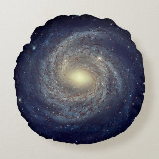 Deep Outer Space Galaxy Round Pillow