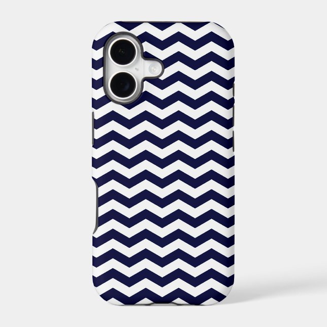 Deep Pacific Blue Wave Chevron Iphone Case (Back)
