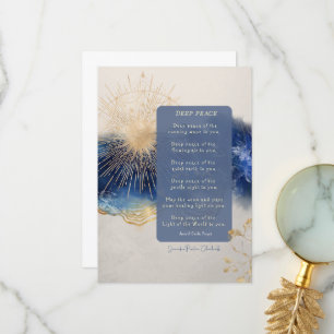 Deep Peace Irish / Ancient Gaelic blessing flat Thank You Card