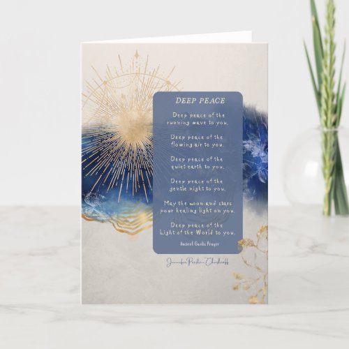 Deep Peace Irish  Gaelic blessing quote Thank You Card