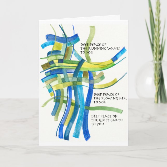Deep Peace Watercolor Irish Blessing Notecard (Front)