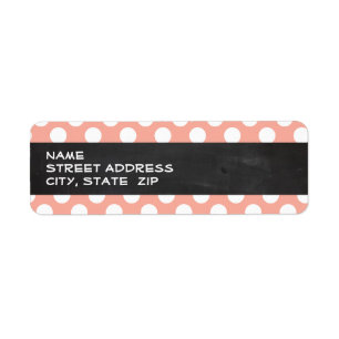 Deep Peach Polka Dots; Chalkboard Label