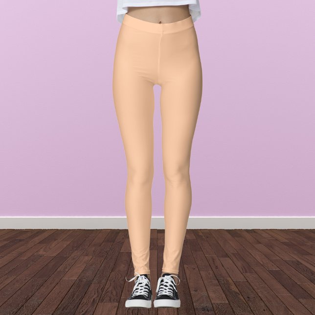 Deep Peach Solid Color Leggings (Creator Uploaded)