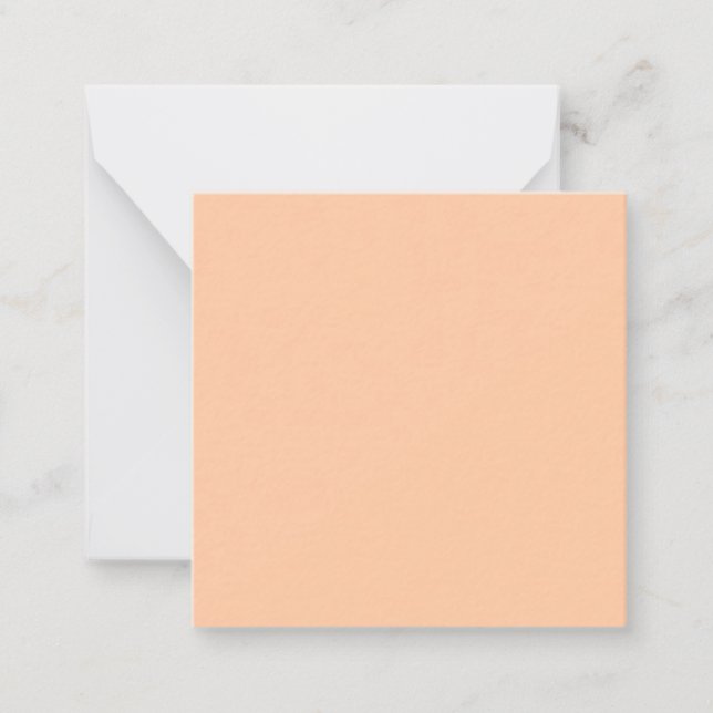 Deep Peach Solid Color Note Card (Front)