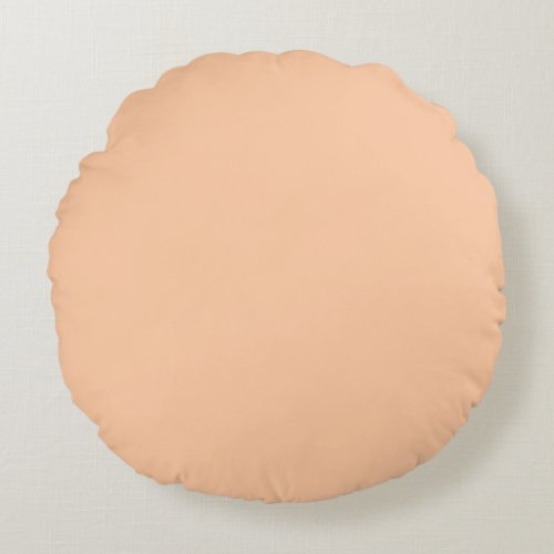 Deep Peach Solid Color Round Pillow