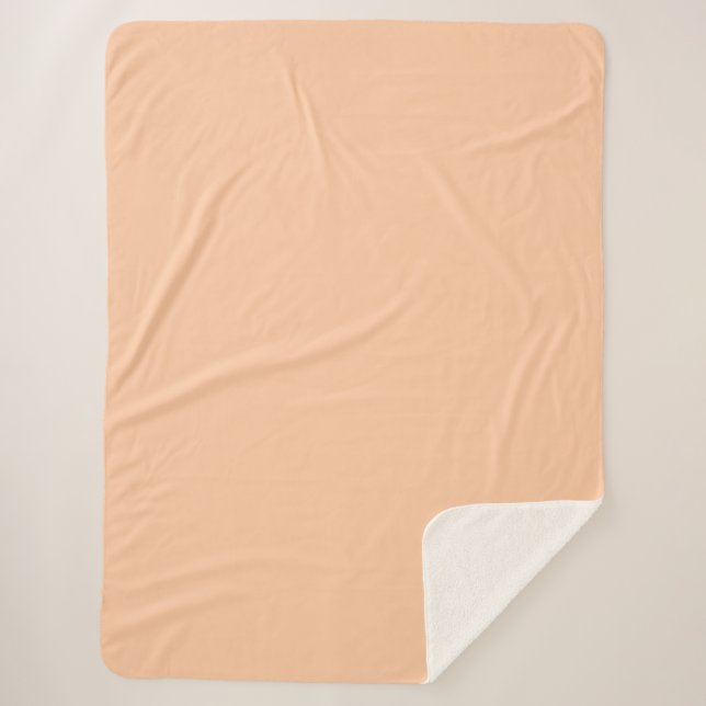 Deep Peach Solid Color Sherpa Blanket (Front)