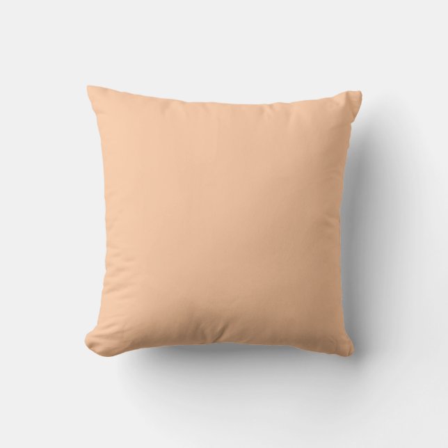 Deep Peach Solid Color Throw Pillow (Front)