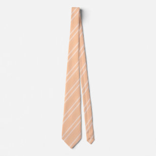 Deep Peach Striped Classic Neck Tie