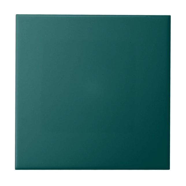 Deep Peacock Blue Color Ceramic Tile (Front)