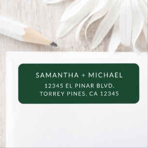 Deep Pine Decorative Serif Wedding Thank You Label