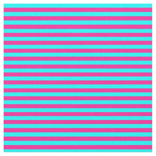 Deep Pink and Aqua Striped Pattern Fabric