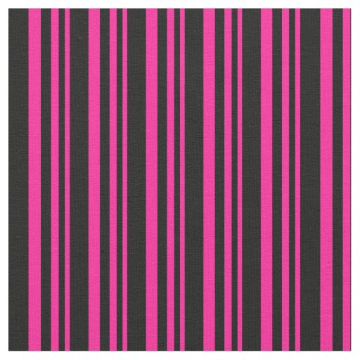 Deep Pink and Black Lines Fabric